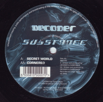 DECODER & SUBSTANCE - Secret World / Cornered
