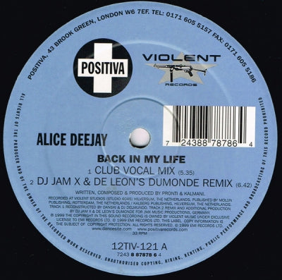 ALICE DEEJAY - Back In My Life