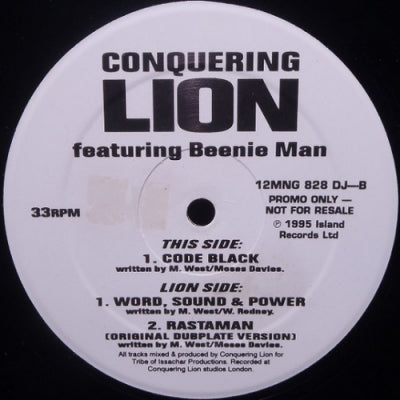 CONQUERING LION FEATURING BEENIE MAN - Word, Sound & Power / Rastaman / Code Black