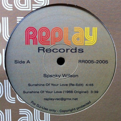 SPANKY WILSON / PEGGY LEE  - Sunshine Of Your Love / Sitting On The Dock Of The Bay