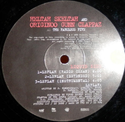 THE FABULOUS FIVE FEATURING HELTAH SKELTAH AND ORIGINOO GUNN CLAPPAZ  - Blah / Leflah