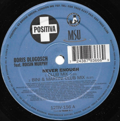 BORIS DLUGOSCH WITH ROISIN MURPHY - Never Enough