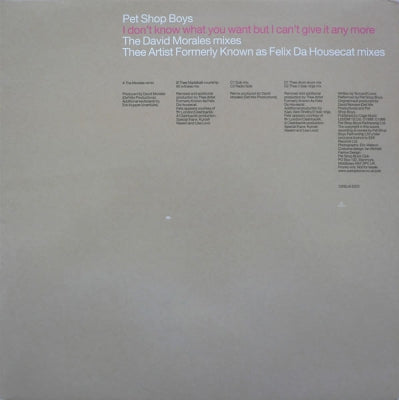 PET SHOP BOYS - I Don't Know What You Want But I Can't Give It Any More