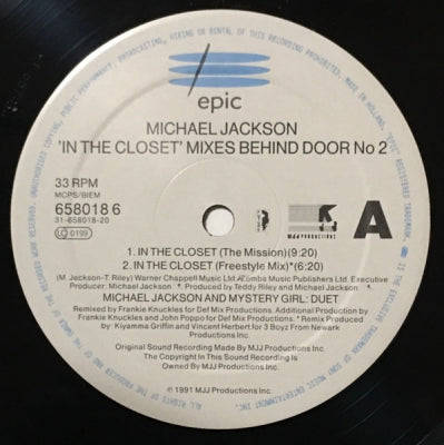 MICHAEL JACKSON - In The Closet (Mixes Behind Door #2)