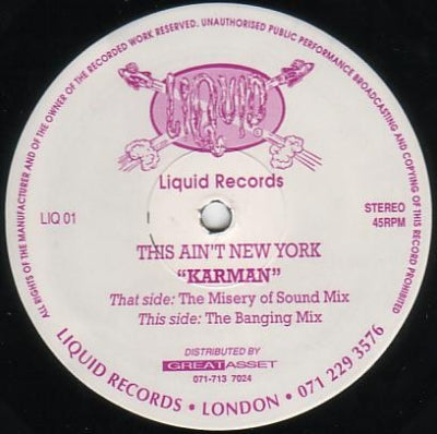 THIS AIN'T NEW YORK - Karman