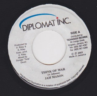 JAH MASON - Think Of War / Rhythm Hot Cross Bun.