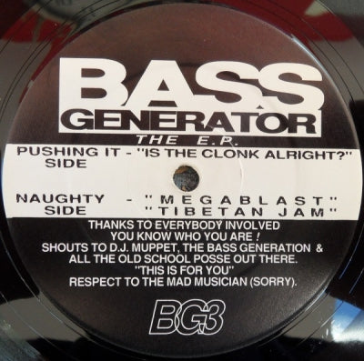 VARIOUS - Bass Generator The E.P.