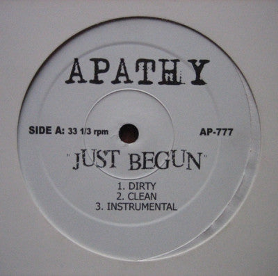 APATHY - Just Begun / Chrome Depot Freestyle