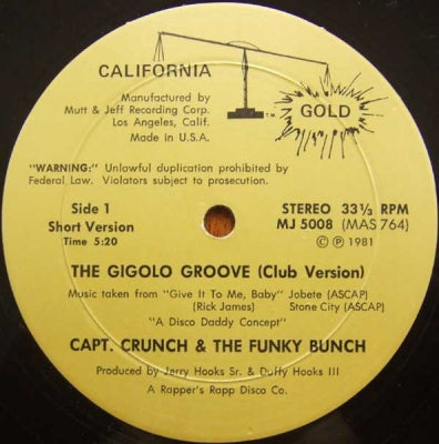 CAPT. CRUNCH & THE FUNKY BUNCH - The Gigolo Groove