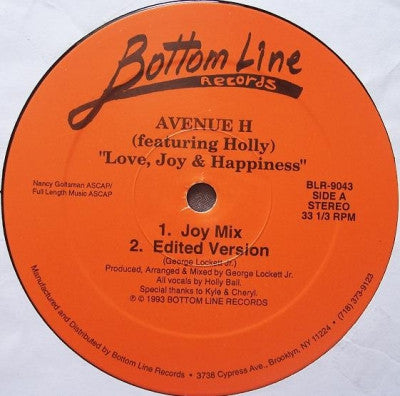 AVENUE H - Love, Joy & Happiness