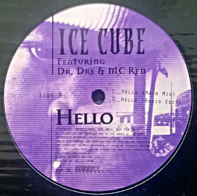 ICE CUBE FEATURING DR. DRE & MC REN - Hello Featuring Dr. Dre & MC Ren.