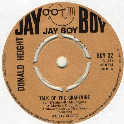DONALD HEIGHT - Talk Of The Grapevine / There'll Be No Tomorrow
