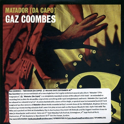 GAZ COOMBES - Matador [Da Capo]