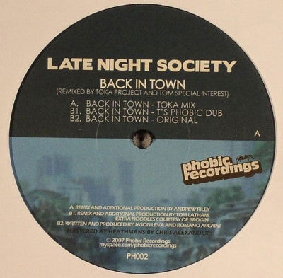 LATE NIGHT SOCIETY - Back In Town