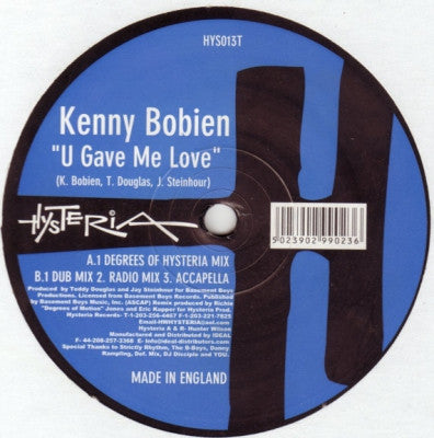 KENNY BOBIEN - U Gave Me love