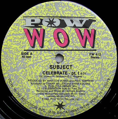 SUBJECT - Celebrate