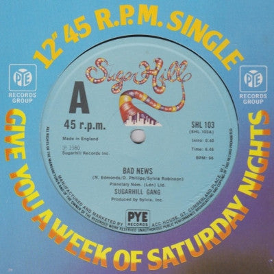 THE SUGARHILL GANG - Bad News / Rapper's Reprise