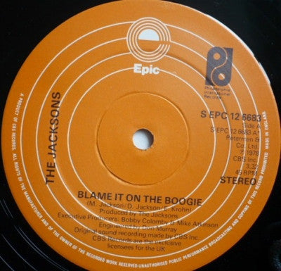 THE JACKSONS  - Blame It On The Boogie