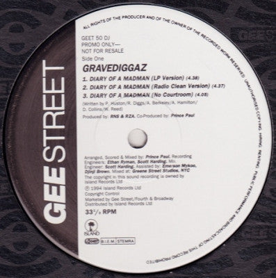 GRAVEDIGGAZ - Diary Of A Madman