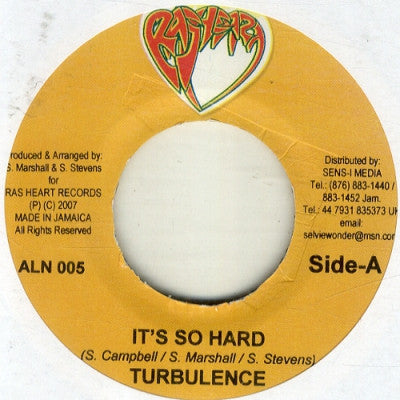 TURBULENCE - It's So Hard / All Nation Riddim