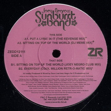 JOEY NEGRO PRESENTS SUNBURST BAND - Put A Lyric In It