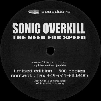 SONIC OVERKILL - The Need For Speed