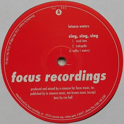E-SMOOVE FEAT LATANZA WATERS  - Sing, Sing, Sing