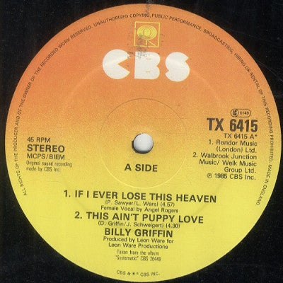 BILLY GRIFFIN - Hold Me Tighter In The Rain