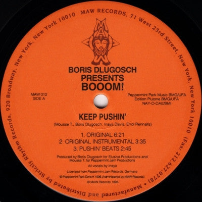 BORIS DLUGOSH PRESENTS BOOOM - Keep Pushin'
