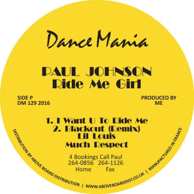 PAUL JOHNSON - Ride Me Girl / Now Suck It