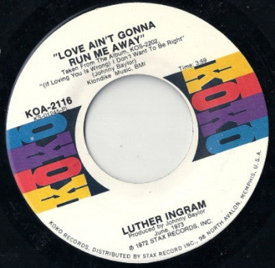 LUTHER INGRAM - Love Ain't Gonna Run Me Away / To The Other Man