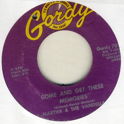MARTHA & THE VANDELLAS - Come And Get These Memories / Jealous Lover
