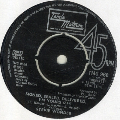 STEVIE WONDER - Signed, Sealed, Delivered, I'm Yours / Fingertips (Pt. 2)