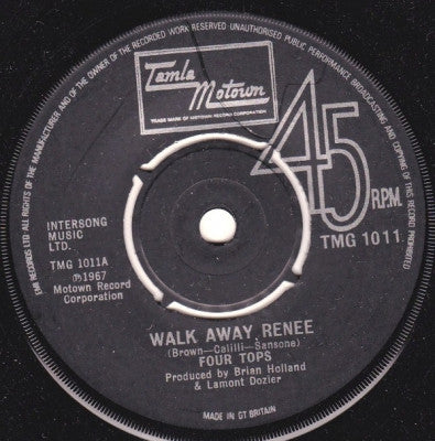 THE FOUR TOPS - Walk Away Renee / You Keep Running Away