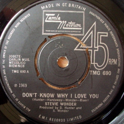 STEVIE WONDER - Don't Know Why I Love You / My Cherie Amour