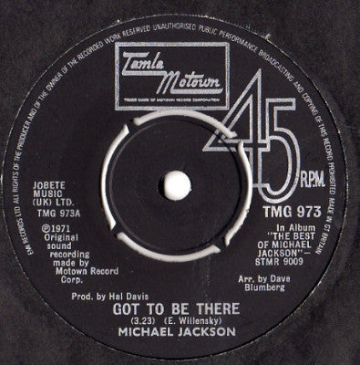 MICHAEL JACKSON / MARV JOHNSON - Got To Be There / I Miss You Baby (How I Miss You)