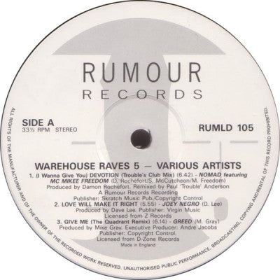 VARIOUS - Warehouse Raves 5
