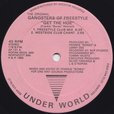 THE ORIGINAL GANGSTERS OF FREESTYLE - Get The Hoe