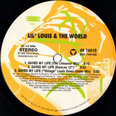 LIL LOUIS & THE WORLD - Saved My Life