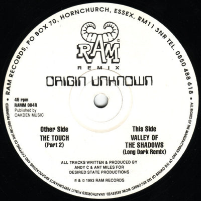 ORIGIN UNKNOWN - The Touch / Valley Of The Shadows (Remixes)