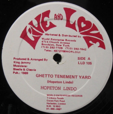 HOPETON LINDO - Ghetto Tenement Yard / Untitled Version