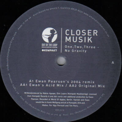 CLOSER MUSIK - One, Two, Three - No Gravity