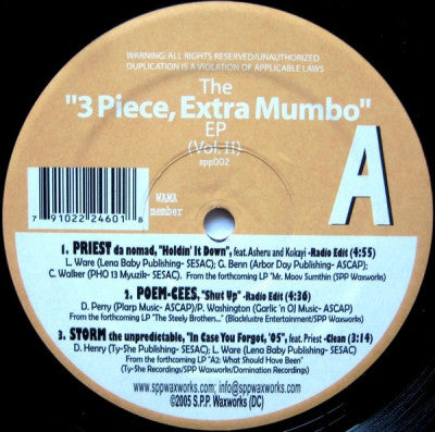 STORM THE UNPREDICTABLE / PRIEST DA NOMAD / POEM-CEES - The "3 Piece, Extra Mumbo" EP (Vol. II)