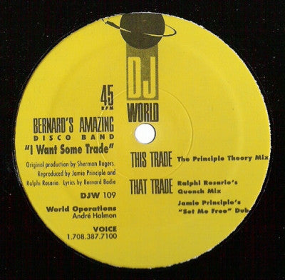 BERNARD'S AMAZING DISCO BAND - I Want Some Trade