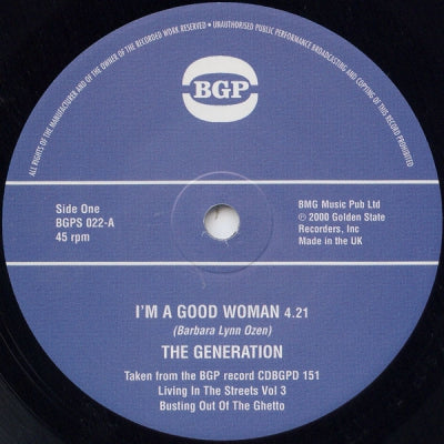 THE GENERATION / WALLY COX AND NATE BRANCH - I'm A Good Woman / Za Zu