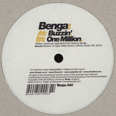 BENGA - Buzzin' / One Million