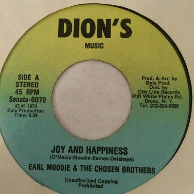 EARL MOODIE & THE CHOSEN BROTHERS - Joy And Happiness / Happiness Version