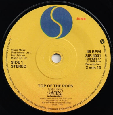 THE REZILLOS - Top Of The Pops / 20,000 Rezillos Under The Sea