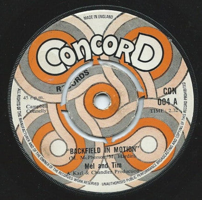 MEL AND TIM - Backfield In Motion / Do Right Baby