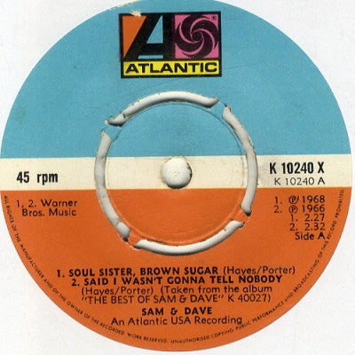 SAM & DAVE - Soul Sister, Brown Sugar